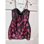 Lulus Pretty Blooms Black Floral Jacquard Sleeveless Mini Dress Size Large Photo 6