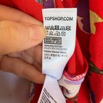 Topshop  Cherry Red Floral Hawaiian Tied Wrap Cropped Blouse Womens 4 Beach Photo 4