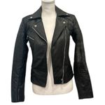 barney's new york Barneys Originals Black Leather Moto Biker Jacket Motorcycle Harley Edgy Baddie Photo 0
