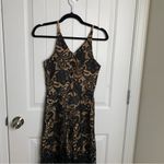 Dress the Population  black‎ lace crop wide leg jumpsuit size small Photo 5