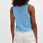 Free People NWT  Sicily Shell Sweater in Baby Blue Combo Photo 3