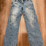 Edikted  Jean Womens M Blue Wash Grommet Side Wide Leg Jeans missing lace Photo 0