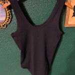 Nuuds Black Bodysuit Ribbed Sz Medium Photo 0