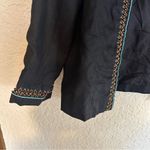 Sarah Spencer Black Linen Beaded Blazer Women’s 12 Shirt Boho Photo 3
