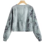 Romwe Rue 21  Gray White Tie Dye Skull Butterflies Halloween Crop Top Sm Size 4 Photo 3