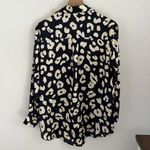 ZARA  Longline Button Front Collar Leopard Printed Shirt Lightweight Sateen XS Photo 1