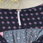 Free People Boho Black Pink Floral Tunic Dress Photo 4