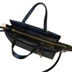 Michael Kors Graham Convertible Crossbody Handbag Satchel Black Leather Gold Photo 3