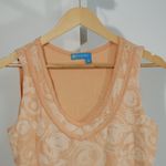 Fresh Produce  Sleeveless Ruffle Hem Tank Dress Peach Floral Size Medium USA Photo 1