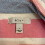 J.Crew  Pink and White Striped Popover Half Button Down Long Sleeve Shirt, Size 2 Photo 7