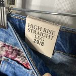 Vince Camuto  High Rise Straight Leg Patchwork Ripped Jeans Blue 29/8 Distressed Photo 3