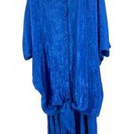 More Jazz vintage 18W 2pc silky 80s batwing floral oversized midi dress USA Blue Photo 0