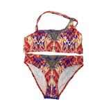 True Colours by La Moda Womens 2PC Embellished Bikini Swimsuit L Red Size L Photo 2