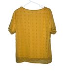 Yellow Swiss Dot Sheer Line Short Sleeve Shirt New M Size M Photo 1