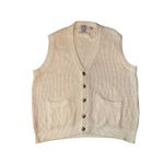 Vintage 90’s Silk Blend Oversized Cream Knit Vest Size L Photo 3
