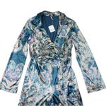 Free People NWT  Delphine in Navy Blue Floral Velvet Jumpsuit XS $178 Photo 2