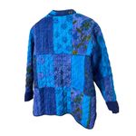 Vintage La Cera Quilted Patchwork Jacket Floral Print Reversible Blue Women's M Size M Photo 4