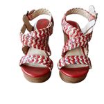 Frye Corrina Whipstich Platform Wedges Leather Peep Toe Braided Sandals 5 in Photo 8