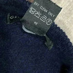 Geoffrey Beene  Cashmere Wool Navy V Neck Sweater Long Sleeve Knit Top Size XL Photo 2