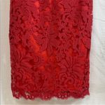 Tadashi Shoji  Red Lace Pencil Dress Size 8 Photo 4