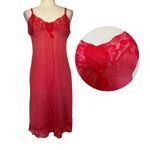 Vtg Y2K Kayser Slip Dress Sz 38 Bust Lace Coquette Babydoll USA 60s Fairy Grunge Red Size L Photo 1