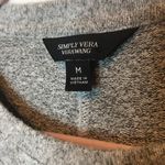 Vera Wang Womens Simply Vera Top Scoop Neck Blouse u Flower Embellished Sleeves Size M Photo 2