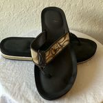 Coach : Black & Tan Janey (A8657) Signature C Sandals- 7- flaws Photo 0
