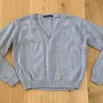 Brandy Melville  - V Neck Knit Sweater in Gray Photo 0