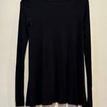 Free People  Black Long Sleeve Top sz XS Loose Fit Photo 5