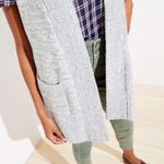 Loft  Women's Open Cardigan Sweater Vest Gray/White‎ XS/S EUC Photo 1