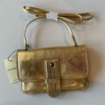 Lucky Brand NWT Lilly Leather Wallet Crossbody Bag Gold Color 8✖️5 in Photo 0