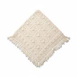 Helen Dolinick cottagecore Cream & white crochet #fringe poncho #handmade a41 Size XS Photo 1