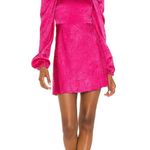 Lovers + Friends  Azusa Mini Dress Square Neck Puff Sleeve Hot Berry Pink EUC S Photo 0