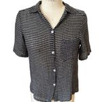 esby Julie Striped Cotton Button Down in Black & White Size XS X Photo 1