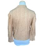 BOG Band of the Free Tan Camel Long Puff Sleeve Mock Neck Knit Blouse Large New Photo 2
