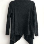 Xhilaration New Eyelash Knit Open Front Cardigan Fuzzy Soft Sweater Black Photo 8