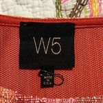 W5  large multicolor striped tie waist short sleeve top pink orange NWOT Photo 3