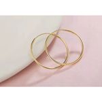 Boutique 14k Gold S925 Hoop Earrings Thin Endless Sleeper Earrings Lightweight‎ Jewelry Photo 12