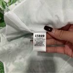 STAUD Faye Puff Sleeve Clove Toile Green Mini Dress Size L Photo 9