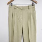 House of Harlow 1969 Textured Pleated Straight Leg Trouser Pants Sz 8 Sage Green Photo 4