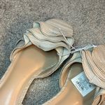 A New Day  Women's Tan Mules ruffled top size 9.5 rattan Photo 7