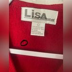 Lisa International Red Boiled Wool Dog Themed Zip Up Vest L READ description Size L Photo 13