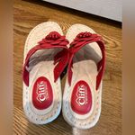 NWOT Red Floral Women's Sandals size 9 Photo 3