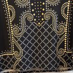 JM Collection  BLACK GOLD SILVER STUDDED DESIGN TOP SHORT SLEEVE SIZE SMALL Photo 9