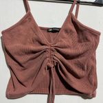ZARA  Drawstring Ruched Halter Tank‎ Top Women's M Cotton Stretch Sleeveless Photo 1
