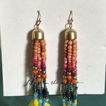 Loft New Outlet Boho Multi-Color Tassel 3.25” Drop Earrings on French Wire Hooks Photo 2