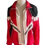 Amanda Smith VINTAGE 90s Retro Basketball Red Track Jacket Sport Petite Large Photo 3