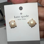 Kate Spade New York Cream Pearl Stud Earrings Gold Tone Photo 0