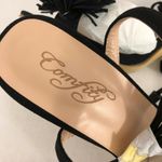 Comfity Womens Heels Faux Leather Fringe Open Toe Stilettos Lace Up Black 7 Photo 4