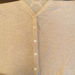 J Jill Linen Artsy V Neck Oatmeal Long Sleeve Cardigan button up size SMALL Tan Photo 5